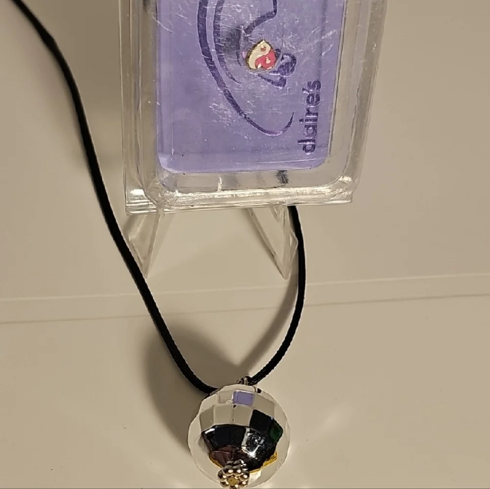 Pair Of In Ear Heart Earing And Disco Ball Necklace